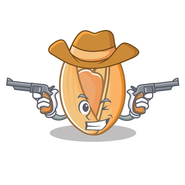 Cowboy Pistaziennuss Charakter Cartoon — Stockvektor