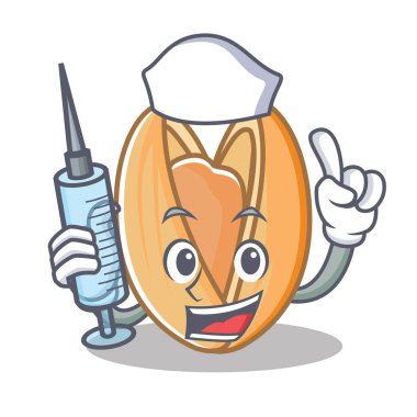 Hemşire Antep fıstığı karakter karikatür