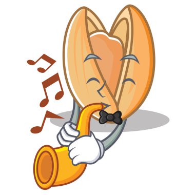 Trompet Antep fıstığı maskot karikatür ile