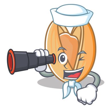 Denizci dürbün Antep fıstığı maskot karikatür ile