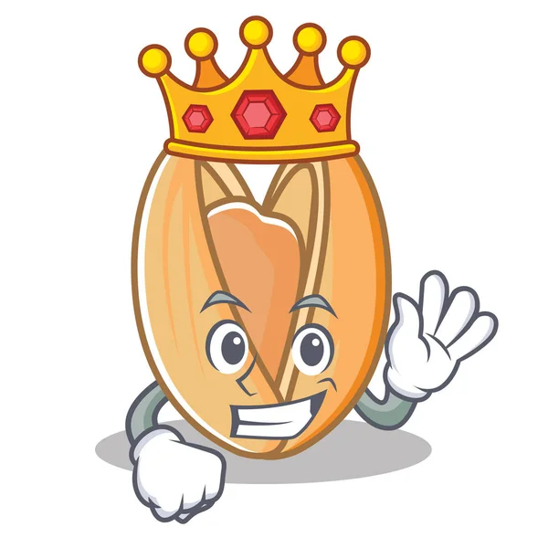 Raja kartun kacang pistachio - Stok Vektor