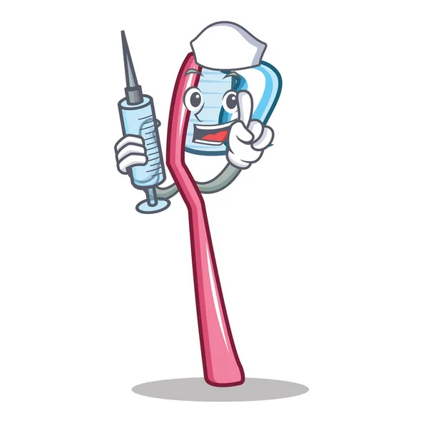 Nurse toothbrush character cartoon style — Stock Vector