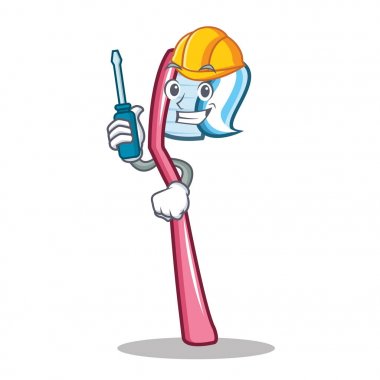Otomotiv diş fırçası maskot karikatür tarzı