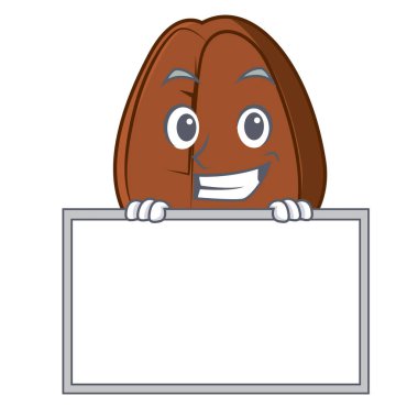 Yönetim Kurulu kahve çekirdeği karakter karikatür ile sırıtarak