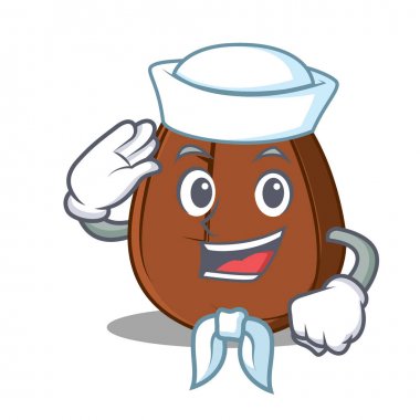 Denizci kahve çekirdeği karakter karikatür