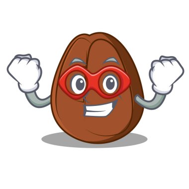 Süper kahraman kahve çekirdeği karakter karikatür