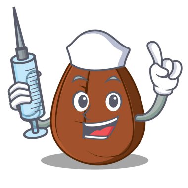 Hemşire kahve çekirdeği karakter karikatür