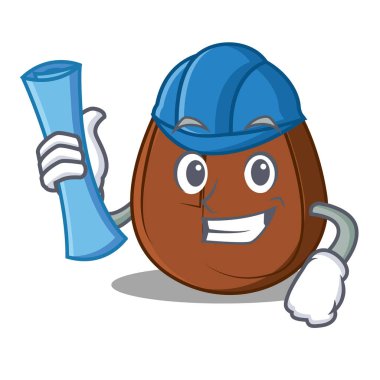 Mimar kahve çekirdeği karakter karikatür