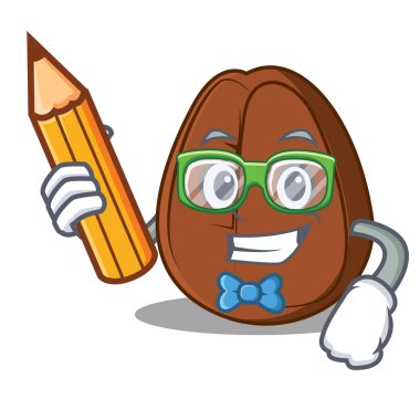 Öğrenci kahve çekirdeği karakter karikatür