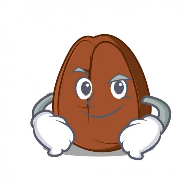 Smirking kahve çekirdeği karakter karikatür