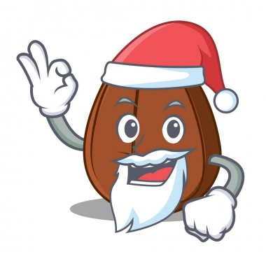 Santa kahve çekirdeği maskot çizgi film