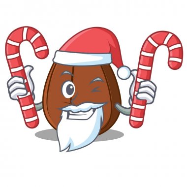 Santa şeker kahve çekirdeği maskot karikatür ile