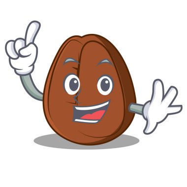 Parmak kahve çekirdeği maskot çizgi film