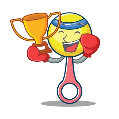 Boks şampiyonu çıngırak oyuncak maskot çizgi film