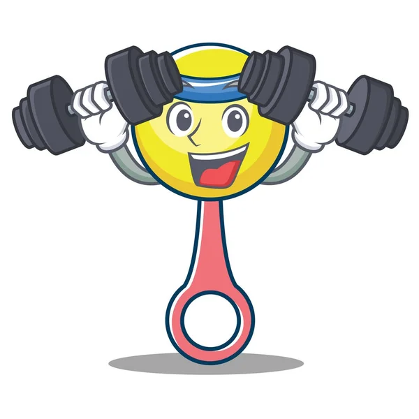 Fitness hochet jouet personnage dessin animé — Image vectorielle