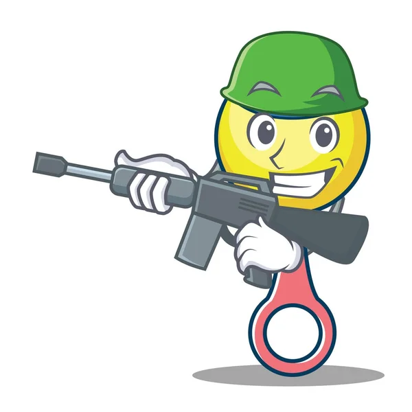 Exército chocalho brinquedo personagem cartoon —  Vetores de Stock