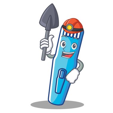 Madenci düzeltici maskot karikatür tarzı