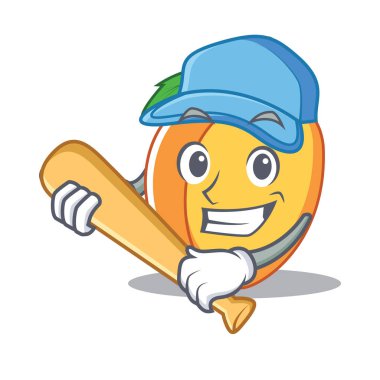 Oyun beysbol kayısı karakter karikatür tarzı