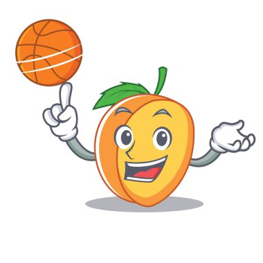 Basketbol kayısı karakter karikatür tarzı ile