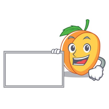 Kurulu kayısı karakter karikatür tarzı ile