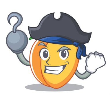 Korsan kayısı karakter karikatür tarzı