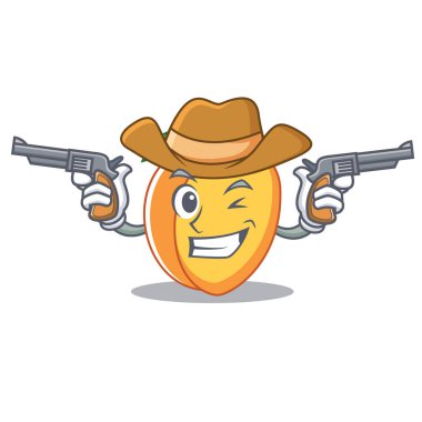 Kovboy kayısı karakter karikatür tarzı