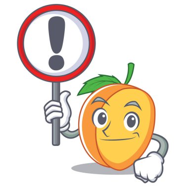 Kayısı işareti karakter karikatür tarzı ile