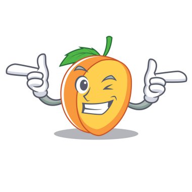 Wink kayısı karakter karikatür tarzı