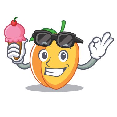 Kayısı Dondurma karakter karikatür tarzı ile