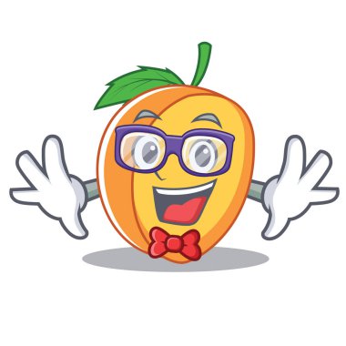 Geek kayısı karakter karikatür tarzı