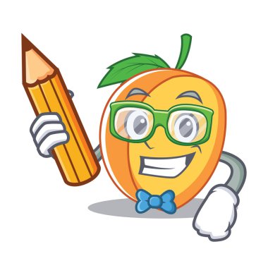 Öğrenci kayısı karakter karikatür tarzı