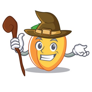 Cadı kayısı maskot karikatür tarzı
