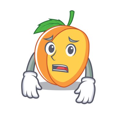 Korkarım kayısı maskot karikatür tarzı