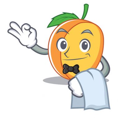 Garson kayısı maskot karikatür tarzı