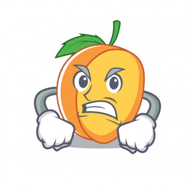 Kızgın kayısı maskot karikatür tarzı