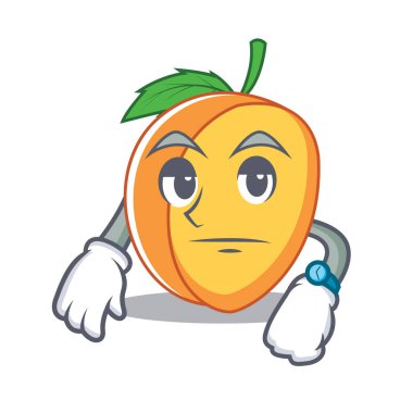 Kayısı maskot karikatür tarzı bekliyor