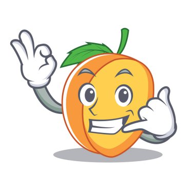 Kayısı maskot karikatür tarzı beni ara