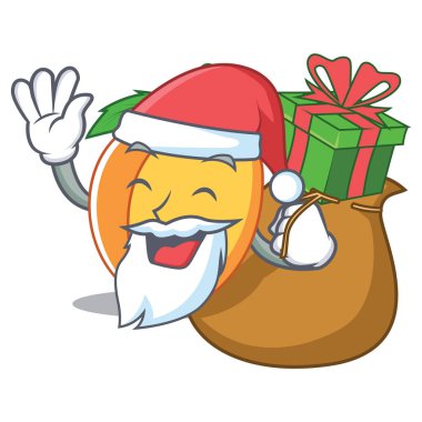 Noel Hediyelik kayısı maskot karikatür tarzı ile