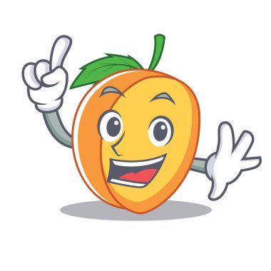 Parmak kayısı maskot karikatür tarzı