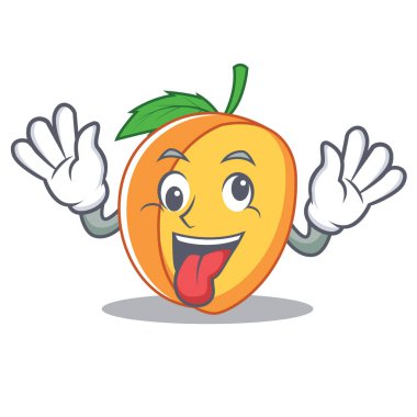 Deli kayısı maskot karikatür tarzı