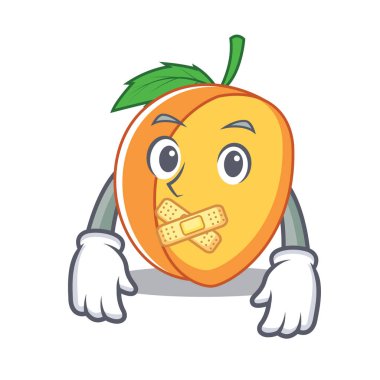 Sessiz kayısı maskot karikatür tarzı