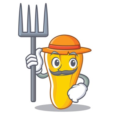 Çiftçi kaju karakter karikatür tarzı