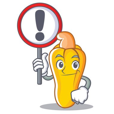 İşareti kaju karakter karikatür tarzı ile