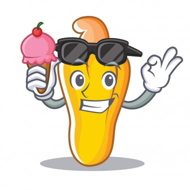 Dondurma kaju karakter karikatür tarzı ile