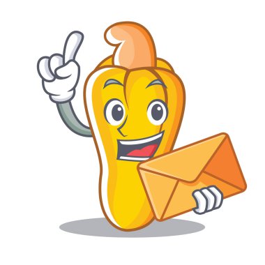 Zarf kaju karakter karikatür tarzı ile