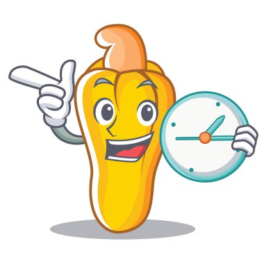 Saat kaju karakter karikatür tarzı ile