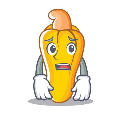 Korkarım kaju maskot karikatür tarzı