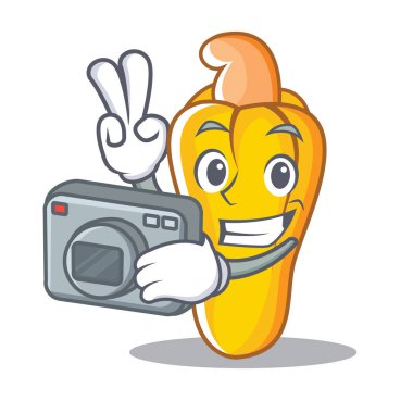 Fotoğrafçı kaju maskot karikatür tarzı