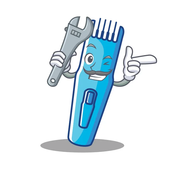 Mechanic trimmer mascot cartoon style — Stock Vector