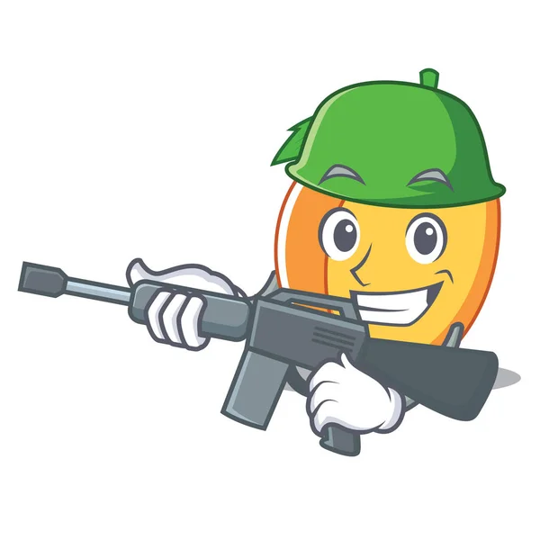 Army apricot character cartoon style — Stock Vector